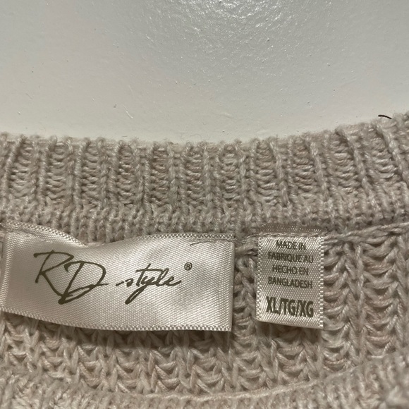 RD Style Women's Beige Crew Neck Sweater - Picture 4 of 5